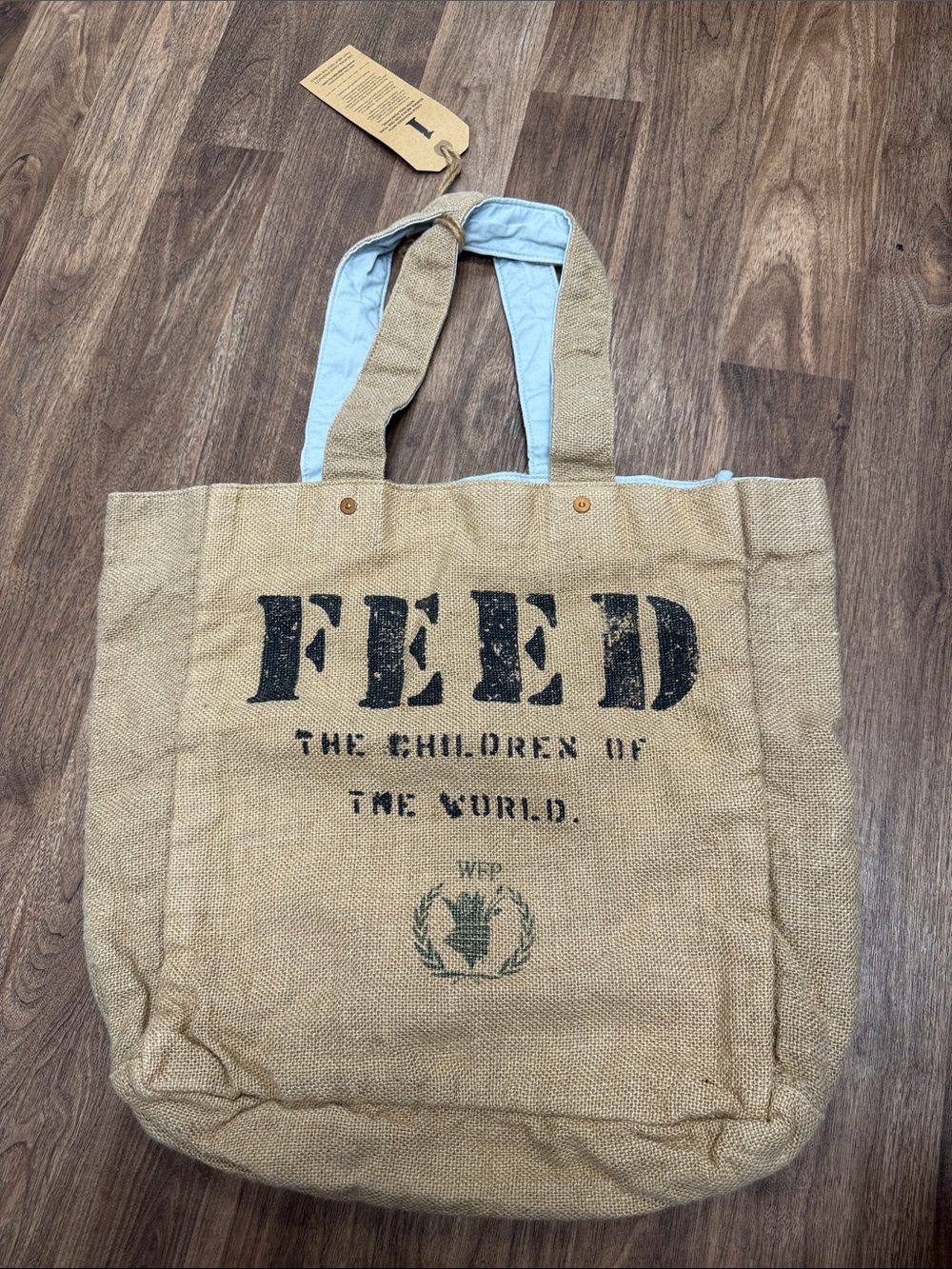 FEED The Children of The World Reversable Tote- Feed Sac/Denim Material